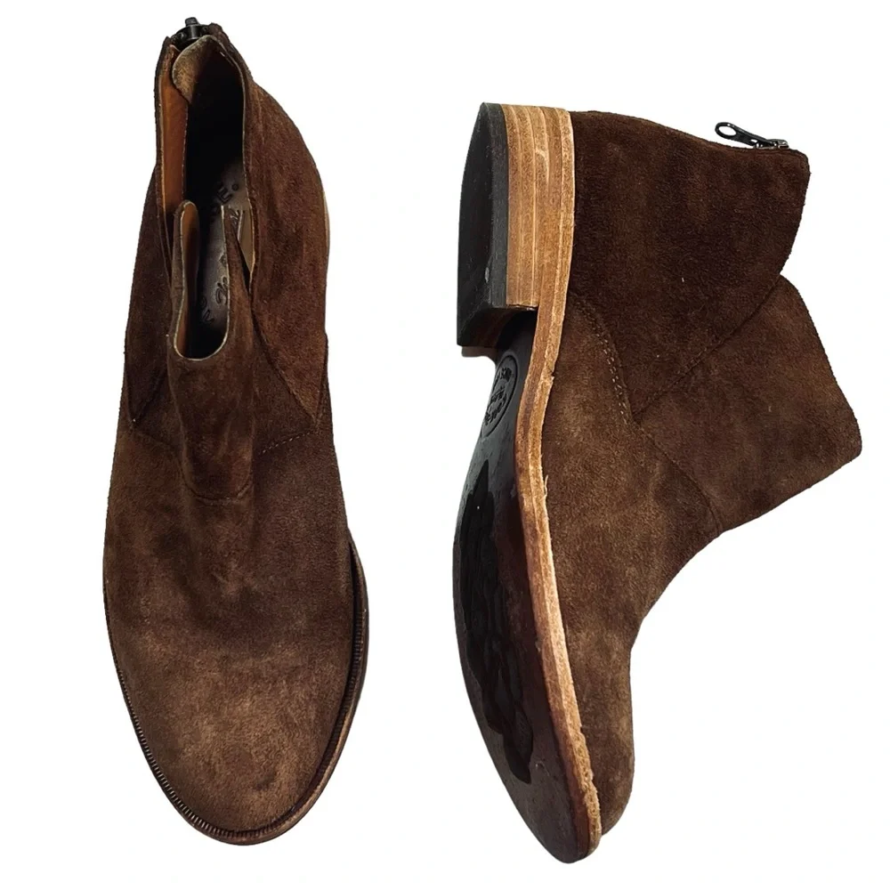 Kork-Ease Women’s Sz 6 Brown Suede Ankle Boots Leather Ryder Bootie - Picture 3 of 10